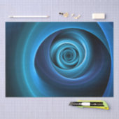 3D Spiraal Blauwe Kleuren Moderne Abstracte Fracta Tissuepapier (Craft)