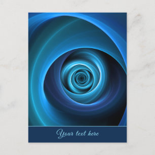 3D spiraalblauwe kleuren moderne Abstracte fractal Briefkaart