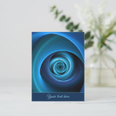 3D spiraalblauwe kleuren moderne Abstracte fractal Briefkaart (Staand voorkant)