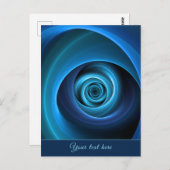 3D spiraalblauwe kleuren moderne Abstracte fractal Briefkaart (Voorkant / Achterkant)
