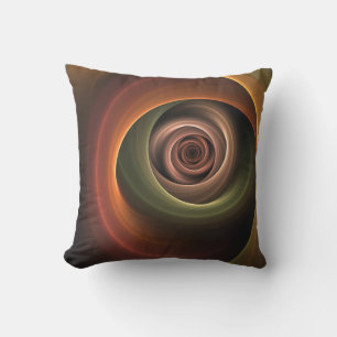 3D Spiral Abstract Warm Colors Modern Fractal Art Buitenkussen