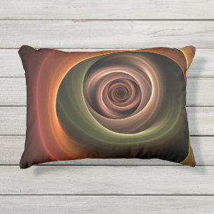 3D Spiral Abstract Warm Colors Modern Fractal Art Buitenkussen