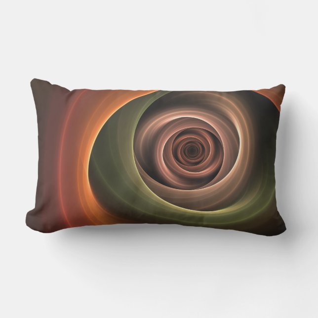 3D Spiral Abstract Warm Colors Modern Fractal Art Buitenkussen (Voorkant)
