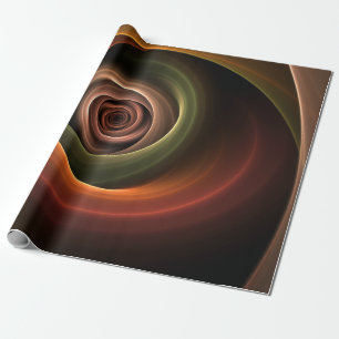 3D Spiral Abstract Warm Colors Modern Fractal Art Cadeaupapier