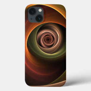 3D Spiral Abstract Warm Colors Modern Fractal Art Case-Mate iPhone Case