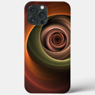 3D Spiral Abstract Warm Colors Modern Fractal Art Case-Mate iPhone Case