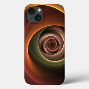 3D Spiral Abstract Warm Colors Modern Fractal Art Case-Mate iPhone Case