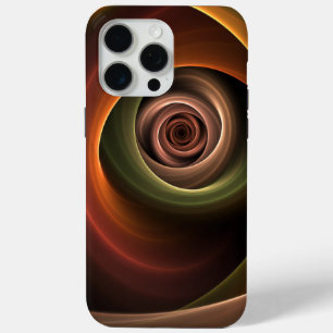 3D Spiral Abstract Warm Colors Modern Fractal Art iPhone 15 Pro Max Hoesje