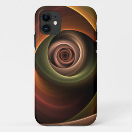 3D Spiral Abstract Warm Colors Modern Fractal Art Case-Mate iPhone Case