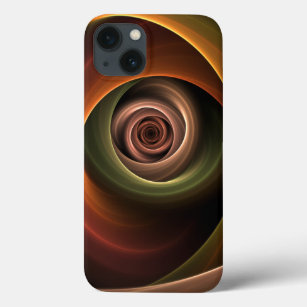 3D Spiral Abstract Warm Colors Modern Fractal Art Case-Mate iPhone Case