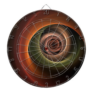 3D Spiral Abstract Warm Colors Modern Fractal Art Dartbord
