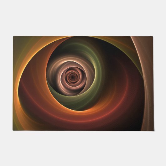 3D Spiral Abstract Warm Colors Modern Fractal Art Deurmat (Voorkant)