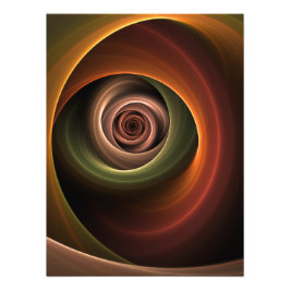 3D Spiral Abstract Warm Colors Modern Fractal Art Foto Afdruk