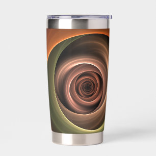 3D Spiral Abstract Warm Colors Modern Fractal Art Geïsoleerde Drinkbeker