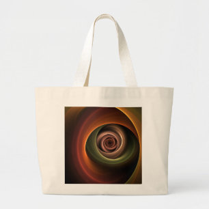 3D Spiral Abstract Warm Colors Modern Fractal Art Grote Tote Bag
