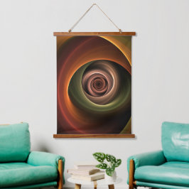 3D Spiral Abstract Warm Colors Modern Fractal Art Hangend Wandkleed