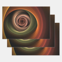 3D Spiral Abstract Warm Colors Modern Fractal Art