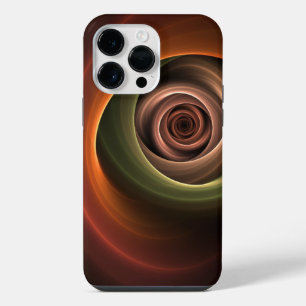 3D Spiral Abstract Warm Colors Modern Fractal Art iPhone 14 Pro Max Hoesje