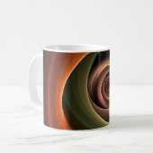 3D Spiral Abstract Warm Colors Modern Fractal Art Koffiemok (Voorkant links)