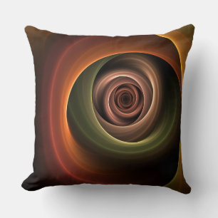 3D Spiral Abstract Warm Colors Modern Fractal Art Kussen