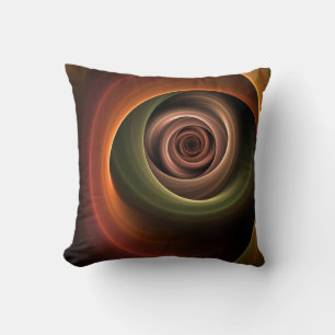 3D Spiral Abstract Warm Colors Modern Fractal Art Kussen