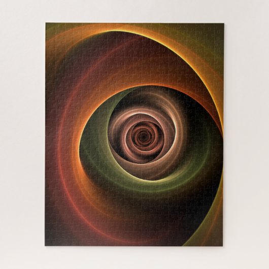 3D Spiral Abstract Warm Colors Modern Fractal Art Legpuzzel (Verticaal)