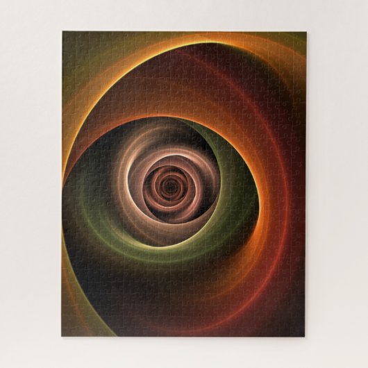 3D Spiral Abstract Warm Colors Modern Fractal Art Legpuzzel (Verticaal)