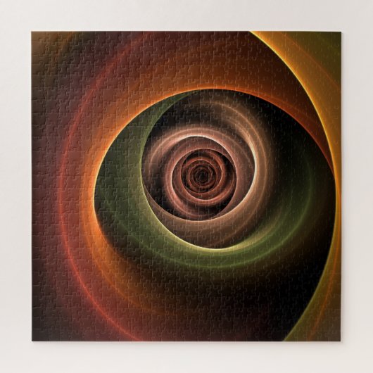 3D Spiral Abstract Warm Colors Modern Fractal Art Legpuzzel (Verticaal)