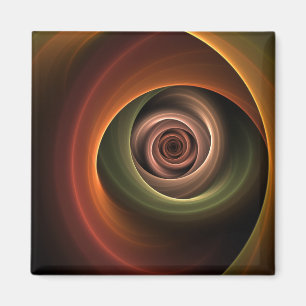 3D Spiral Abstract Warm Colors Modern Fractal Art Magneet