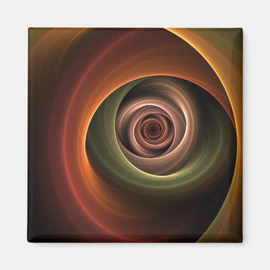 3D Spiral Abstract Warm Colors Modern Fractal Art Magneet (Voorkant)