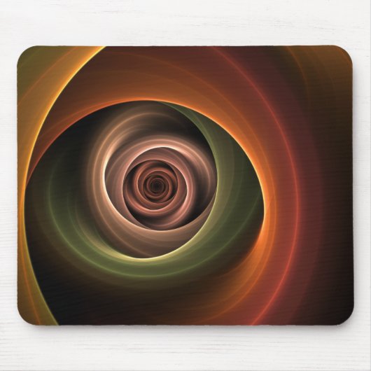 3D Spiral Abstract Warm Colors Modern Fractal Art Muismat (Voorkant)