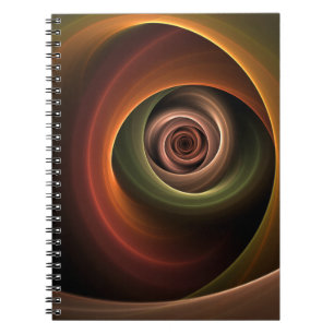 3D Spiral Abstract Warm Colors Modern Fractal Art Notitieboek