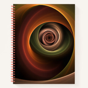 3D Spiral Abstract Warm Colors Modern Fractal Art Notitieboek