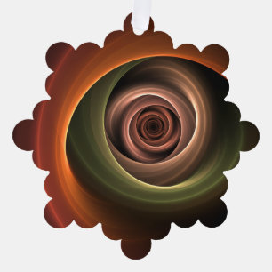 3D Spiral Abstract Warm Colors Modern Fractal Art Ornament Kaart