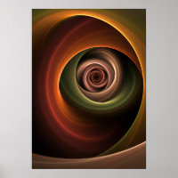 3D Spiral Abstract Warm Colors Modern Fractal Art