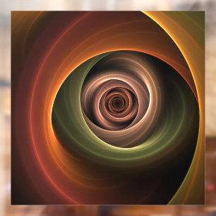 3D Spiral Abstract Warm Colors Modern Fractal Art Raamsticker