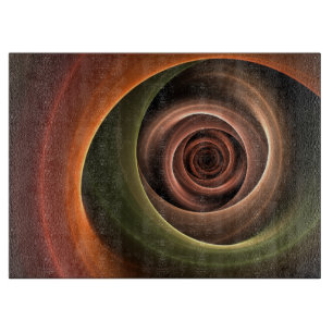 3D Spiral Abstract Warm Colors Modern Fractal Art Snijplank