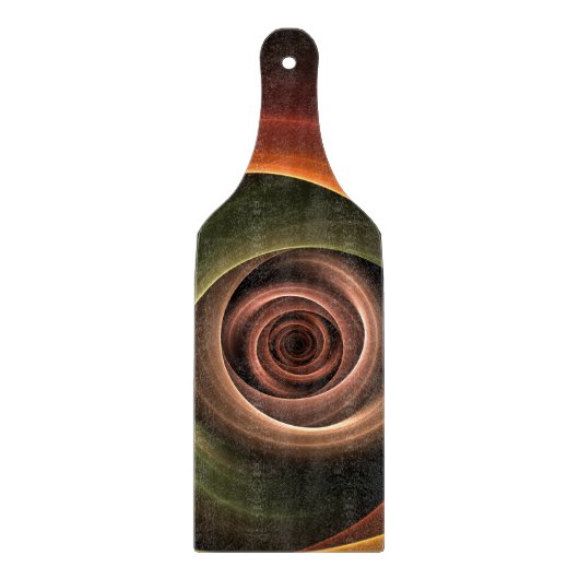 3D Spiral Abstract Warm Colors Modern Fractal Art Snijplank (Voorkant)