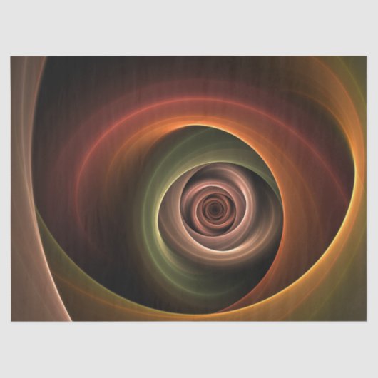 3D Spiral Abstract Warm Colors Modern Fractal Art Tissuepapier (Voorkant)