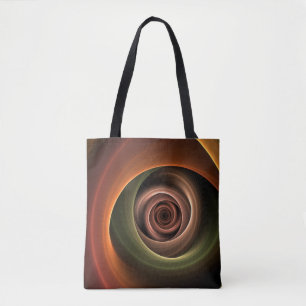 3D Spiral Abstract Warm Colors Modern Fractal Art Tote Bag