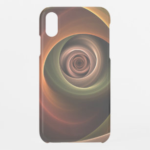 3D Spiral Abstract Warm Colors Modern Fractal Art iPhone XR Hoesje