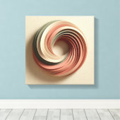 3D Spiral Surreal Abstract Art in Earth Tones Canvas Afdruk (Insitu (Houten vloer))