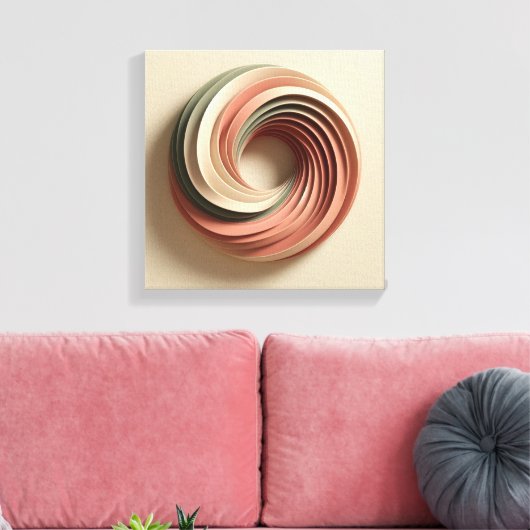 3D Spiral Surreal Abstract Art in Earth Tones Canvas Afdruk (Insitu (Woonkamer))