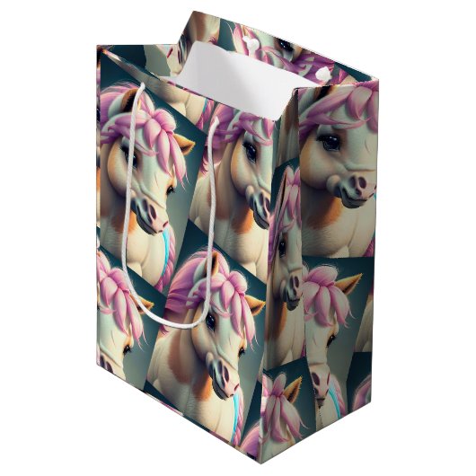 3D Spirit Pony 1 Medium Cadeauzakje (Voorkant Gekanteld)