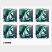 3D Spirit Pony 24 Vierkante Sticker (Vel)
