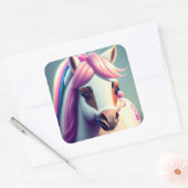 3D Spirit Pony 2 Vierkante Sticker (Envelop)