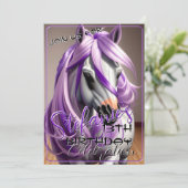 3D Spirit Pony 37 Verjaardagsuitnodiging Kaart (Staand voorkant)