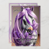 3D Spirit Pony 37 Verjaardagsuitnodiging Kaart (Voorkant / Achterkant)