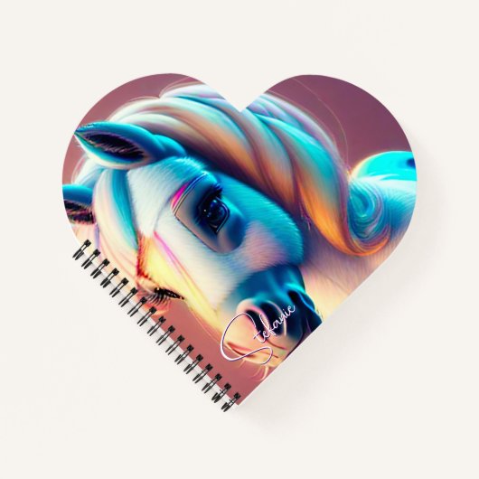 3D Spirit Pony 3 Hart Notitieboek (Voorkant)
