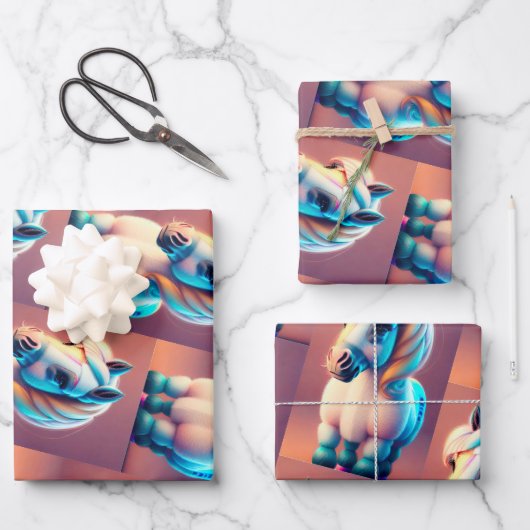 3D Spirit Pony 3 Inpakpapier Vel (Voorkant)